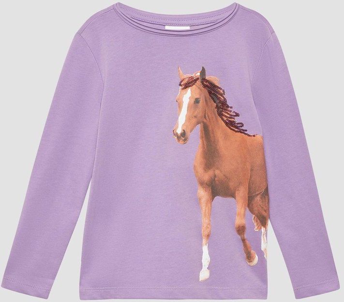 s.Oliver - T-Shirt - Paardenprint - Met Pailletten
