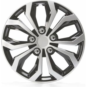 Universele Wieldoppen Set van 4, Zwart/Zilver, 14 inch - Perfect voor uw Auto