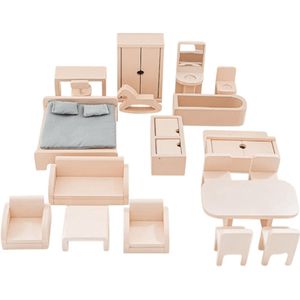 Petite Amélie Poppenhuis meubels - Roze - Vanaf 3 jaar - Set van 19 - Hout