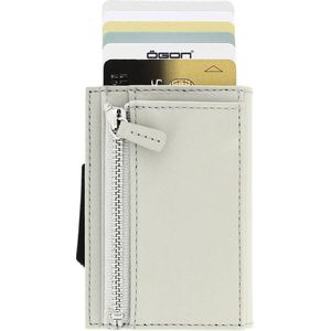 Ögon Designs Cascade Zipper Cardprotector met Muntgeldvak Zilver