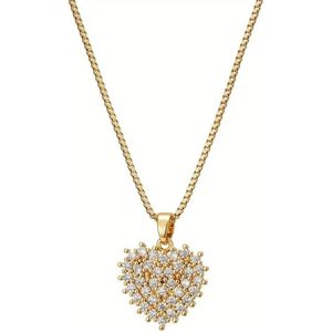 Lucardi - Eve gold plated ketting & hanger met kristal