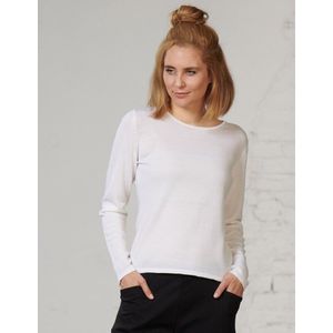 Basic Trui Longsleeve Bio Merinowol Dames Kokon Zwo - Gebroken wit - Maat L