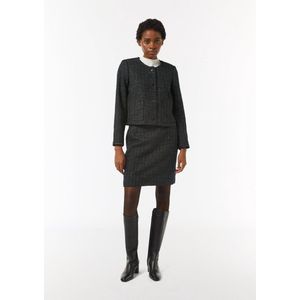 comma - Korte Bouclérok - Glittergaren - Normale Pasvorm