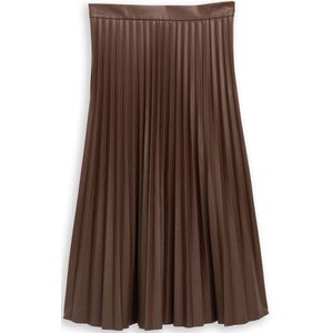 Tom Tailor Plissé midi-rok in leerlook