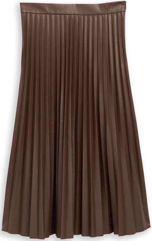 Tom Tailor Plissé midi-rok in leerlook