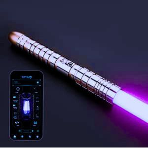 G4E Lichtzwaard Met Bluetooth-app - Smooth Swing & Premium 2-tone Aluminium Hilt – 16 Geluid Modi - RGB Kleurverandering & Geschikt Voor Zware Duels (Goud)