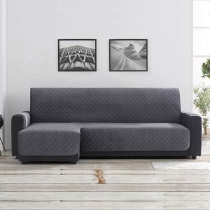 Belmarti® Bankbeschermer Velvet Chaise Longue Links 200cm breed - Grijs - Soft Touch - Anti-slip onderkant