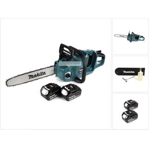 Makita DUC 355 T2 Accu-kettingzaag 36V ( 2x18V ) Borstelloos 35 cm + 2x 5.0 Ah accu - zonder lader