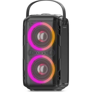 Auronic Partybox - Bluetooth - Party Speaker - Muziek box - Discolichten - USB, AUX en SD-kaart Aansluiting - Zwart