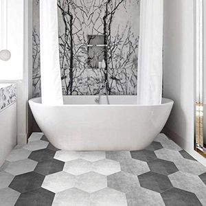 10pcs waterproof non-slip hexagonal self-adhesive gray white fashionable and conceptual models ceramic tile wall floor stickers home decor