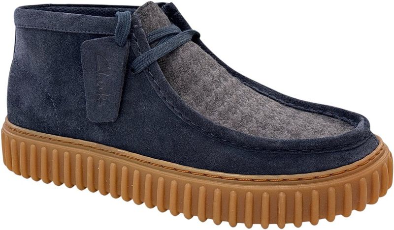 Clarks - Torhill Hi - Leren Enkellaarsjes - Marine - Casual