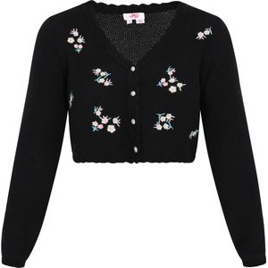 myMo - Comfy - Vest - Cropped - V-hals - Geborduurde Bloemenpatronen