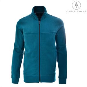 Chris Cayne heren vest - maat M - petrol - structuur en gedeeltelijk glad - vest met rits - steekzakken met rits - zakje op mouw