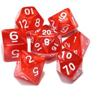 Set van 7 Stuks | Polydice | Polyhedral | Dobbelstenen | Voor Bijvoorbeeld Dungeons And Dragons | ROOD