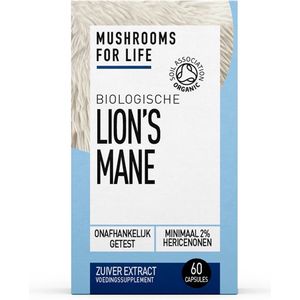 Mushrooms for Life - Lion's Mane - Capsules - Biologisch - 60 Stuks