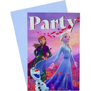Disney Frozen - uitnodigingen - kinderfeestje - Elsa - Anna - Olaf - party - 5 stuks - met enveloppen - verjaardag