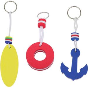 3 stuks drijvende sleutelhangers - Kapitein sleutelhanger zomerreisgeschenken - Geel M .