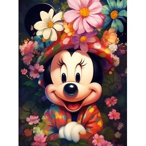 Diamond painting Minnie Mouse 30x40 ronde steentjes
