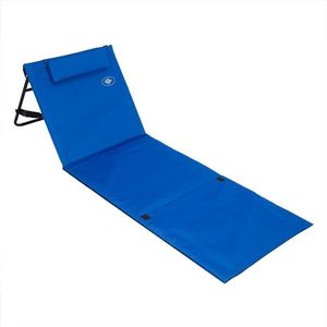 Strandmat met rugleuning, strandbed blauw