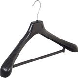 De Kledinghanger Gigant - LS48 - Kostuumhanger - Zwart - 10 Stuks - Kunststof - Gebogen Model