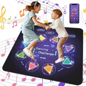 Bluetooth Muziek Lichtgevende Dansmat - Zwart - Met 8 Pijlen - 8 Standen - Bluetooth Functie - Oplaadbaar - 1200mAh - Waterdicht en Antislip