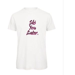 Ski you later wintersport t-shirt Wit M - soBAD. | Foute apres ski outfit | kleding | verkleedkleren | wintersport t-shirt | wintersport dames en heren