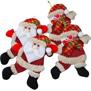 Schattige kerstman en sneeuwman kerstpoppen - kerstpoppen set 4 stuks - kerstpoppen voor in de kerstboom - kerstornament - kerst plushie - kerstpoppen voor in de kerstkrans - kerstversiering