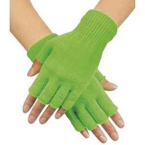 Jumada's - Gebreide Groene Vingerloze Handschoenen - Voor Dames en Heren - Verkleedpartij -