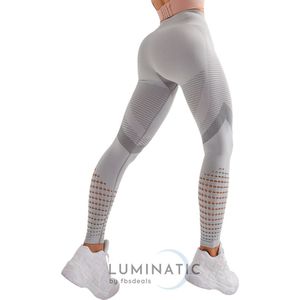 Sportlegging Dames - Fitness Legging - Yoga Legging - High Waist Sport Legging - Anti Cellulite - Shapewear Dames - Push Up - Butt Lifter - Sportkleding Dames - Booty | Luminatic® | Licht Grijs | XS