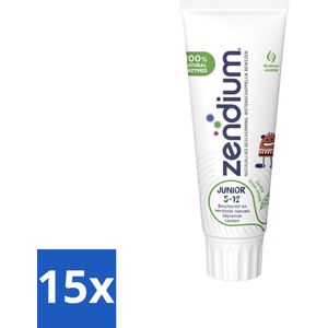 Zendium - Junior 5-12 Jaar - Tandpasta - Natuurlijke Enzymen - 75 ml - Bulkverpakking - 15 stuks