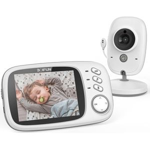 BOIFUN Babyfoon - babyfoon met camera - 3,2 inch scherm - babyfoon met nachtzicht, video - Temperatuurbewaking - Slimme 8 Slaapliedjes
