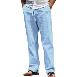 Bovista Linnen Broek Heren - Zomerbroek - Volwassenen - Lange Broek - Pantalon - Strandbroek - Zomer - Ibiza Stijl - Lichtblauw - Maat S