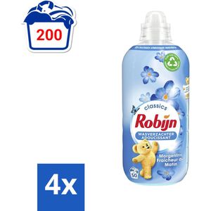 Robijn Classics - Wasverzachter - Morgenfris - 1,25L - 50 Wasbeurten - Voordeelverpakking - 4 stuks