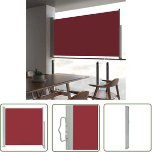 The Living Store Tuinscherm uittrekbaar 160x300 cm rood - Zonnescherm - Buitenleven - Terrassenscherm - Balkonscherm - Privacy Screen