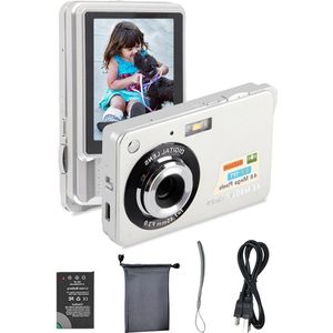 Mini Digitale Camera 8X Zoom 2.7 Inch Scherm 48MP 4K Silver