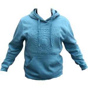 Hoodie Lichtblauw Embossed - Amsterdam the Netherlands - Katoen - Volwassenen
