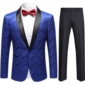 Allthemen Heren Jacquard Pak met Shawlkraag - Enkelsnoersluiting - XXL