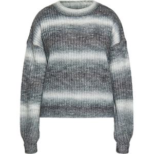 Usha - Trui - Antraciet - Grafiet - Wit - Ronde Hals - Lange Mouwen