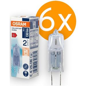 Osram Halostar Oven 300ºC G4 12V 10W Helder 64418 Halogeen Steeklamp - Dimbaar - Warm Wit - 6 Stuks