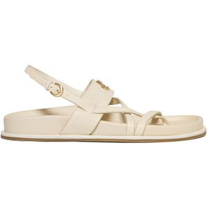 Beige bio sandalen ‘Allegra’ met bandjes en metalen detail
