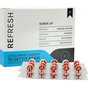 ReFresh Sober Up - Last van een kater? Wordt opnieuw fit! - 30 softgels