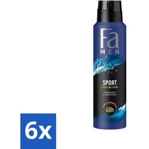 Fa Men - Sport - Deodorant Spray - Vitaliserende Geur - 150 ml - Voordeelverpakking - 6 stuks