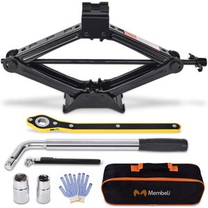 Membeli Autokrik - Complete, robuuste bandenwissel set - Garagekrik - Auto krik met draagvermogen 2000 kg - Gereedschapsset - Zwart