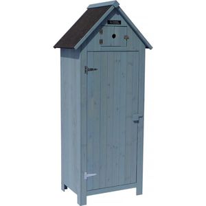 Tuinkast houten tuin berging ""Cabanon"" - 77 x 54,5 x 179 cm - Blauw hemelsblauw
