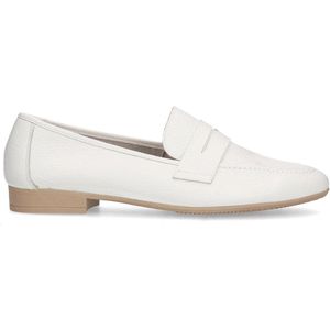 Manfield - Dames - Witte leren loafers - Maat 37