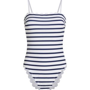Hunkemöller Dames Badmode Badpak Bandeau Scallop - Wit - maat 44
