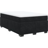 vidaXL - Boxspring - met - matras - fluweel - zwartx190 - cm