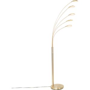 QAZQA sixties - Design Dimbare LED Vloerlamp | Staande Lamp met Dimmer - 5 lichts - H 1810 mm - Goud/messing - Woonkamer | Slaapkamer | Keuken