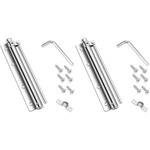 Automatische deurdrangers - Set van 2, roestvrij staal, verstelbare veer, stil bufferscharnier, onzichtbare anti-knijpdeurdrangers, voor thuis