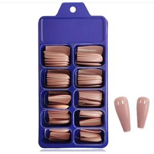 WiseGoods Premium Set Kunstnagels Acryl - Plaknagels - Acrylnagels - Gelnagels - Nagel Tips - Kunst Nagels - Nails - 100st Nude
